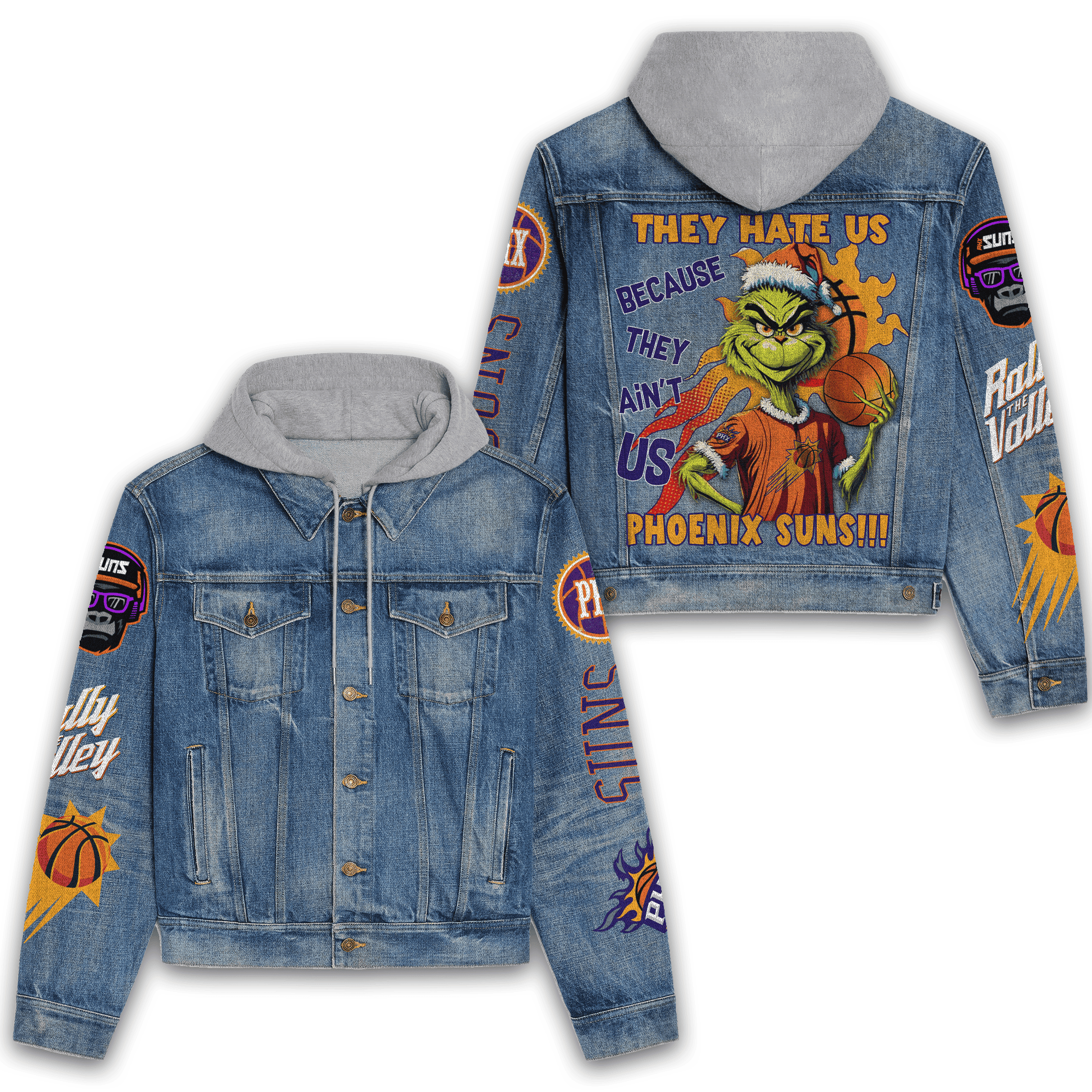 Phoenix Suns Premium Back To School Hooded Denim Jackets 2025 New Collection
