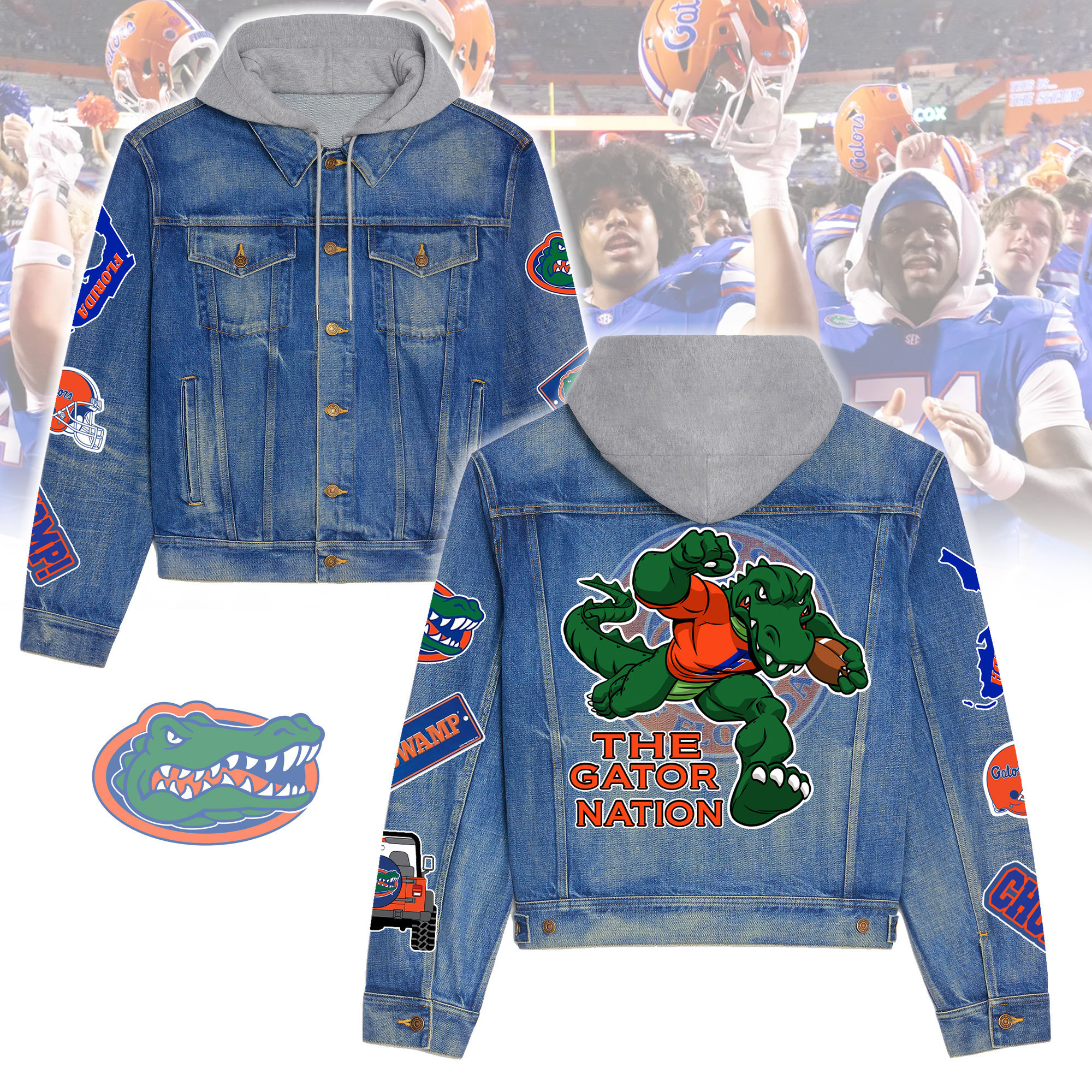 Florida Gators Premium Hooded Denim Jacket