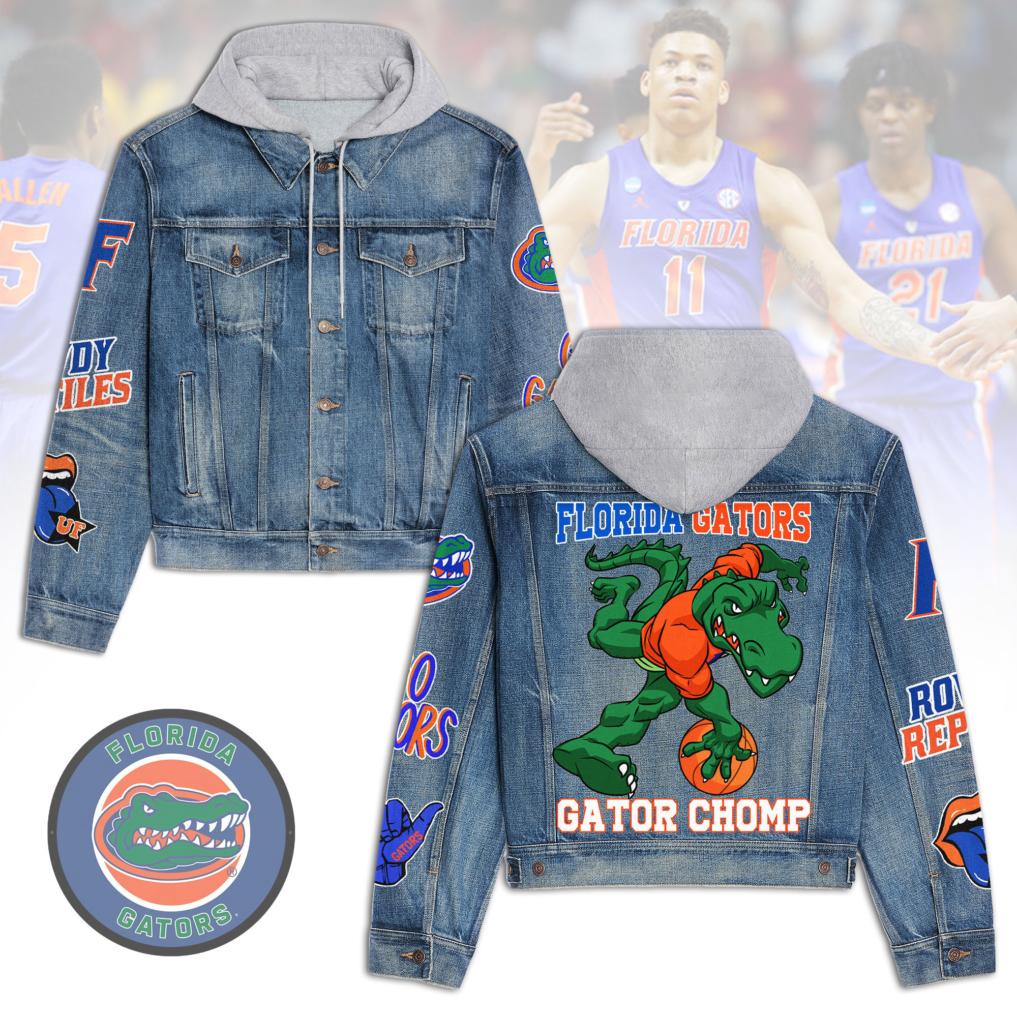 Florida Gators Premium Back To School Hooded Denim Jackets 2025