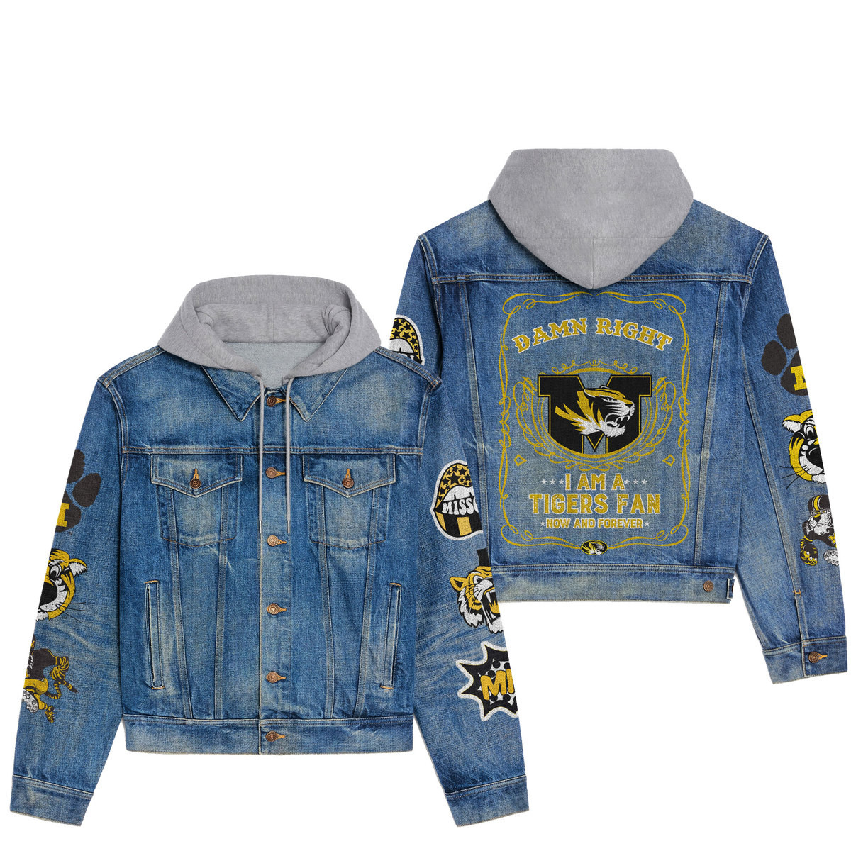Missouri Tigers Premium Hooded Denim Jacket