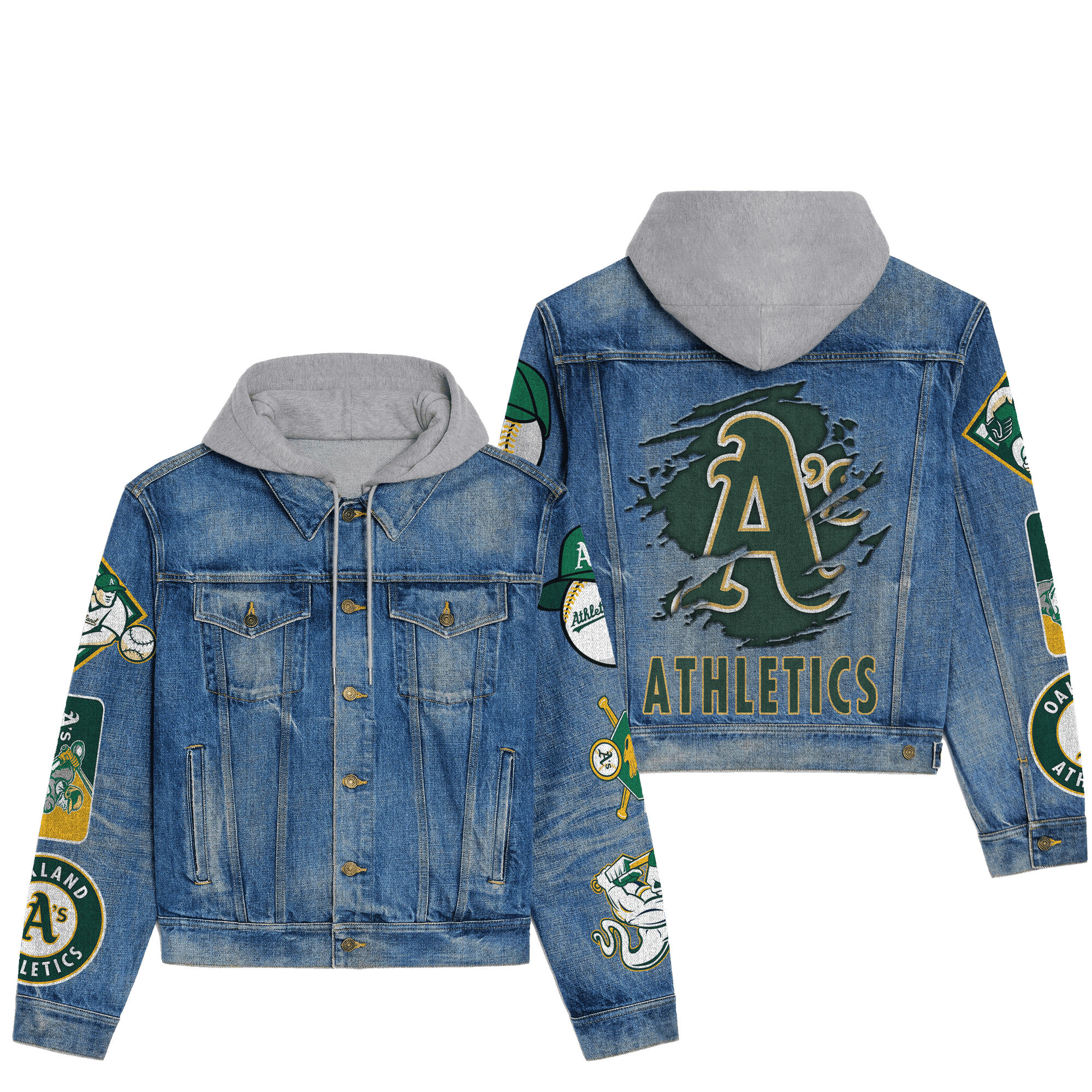 Oakland Athleticspremium Hooded Denim Jacket