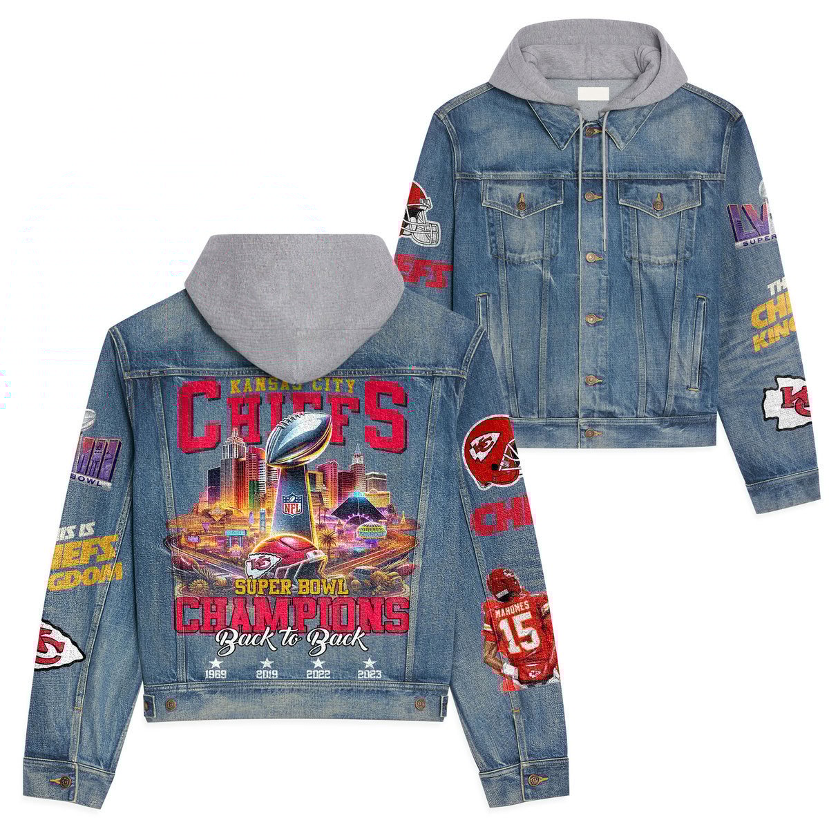 Kansas City Chiefs Premium Fall Fashion Denim Jackets For Men Women