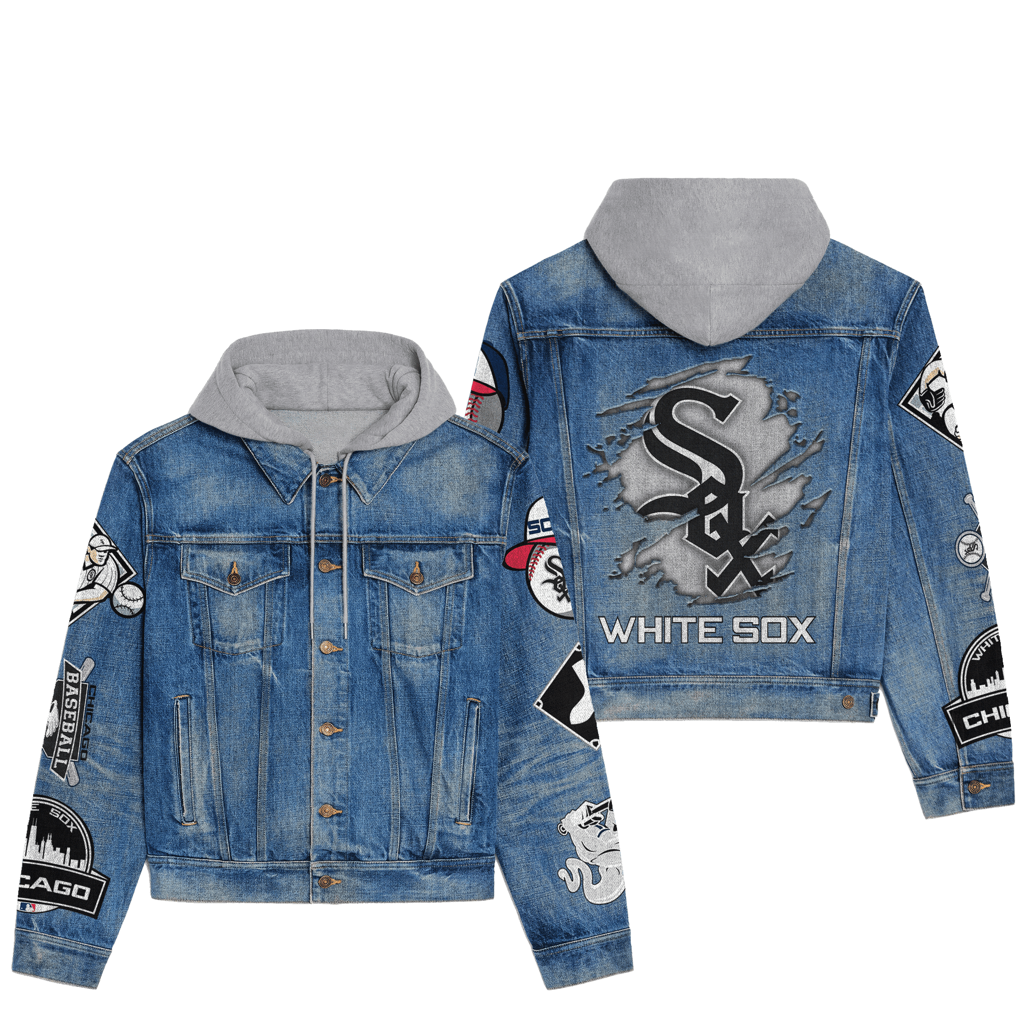 Chicago White Sox Premium Hooded Denim Jacket