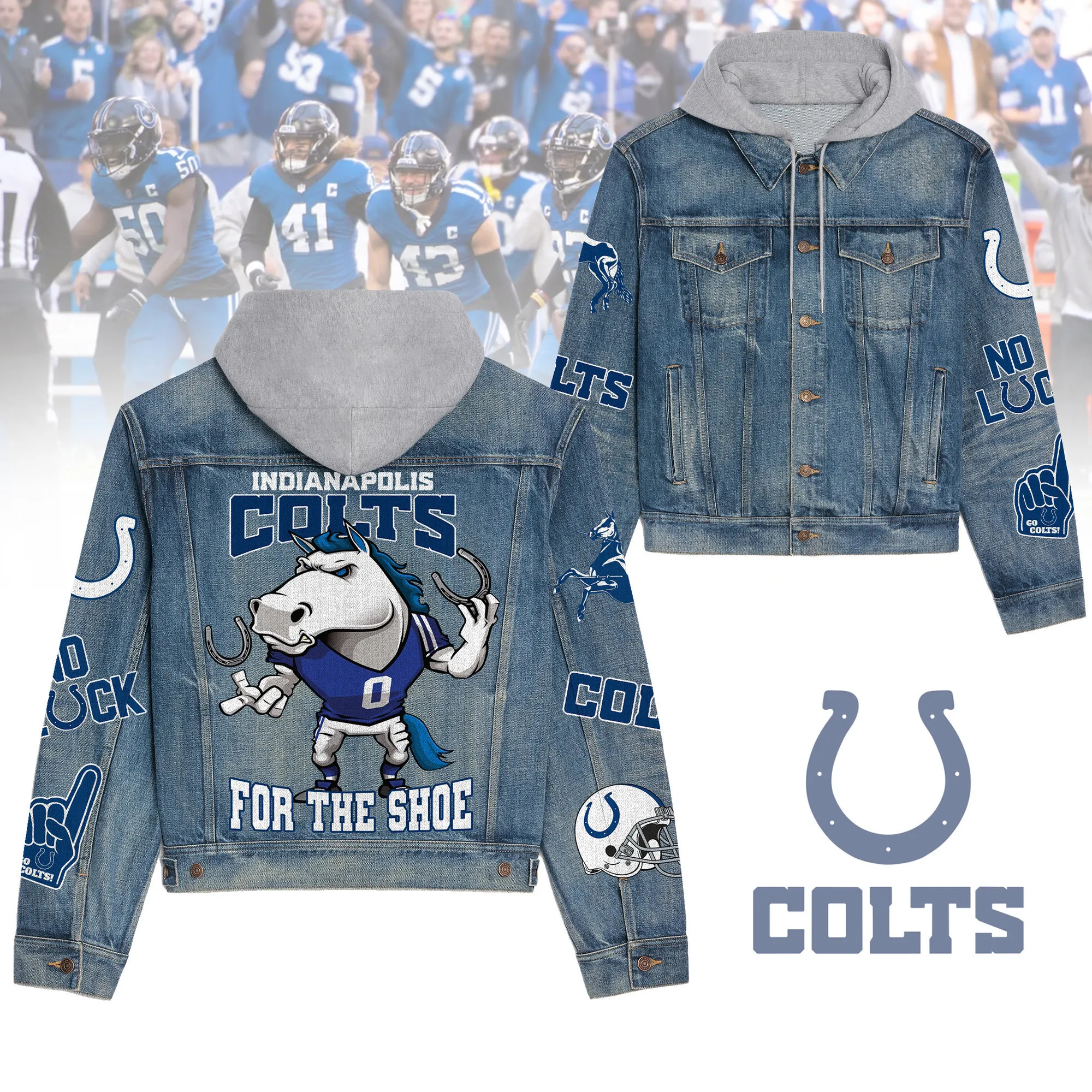 Indianapolis Colts Premium Fall Fashion Denim Jackets For Men Women