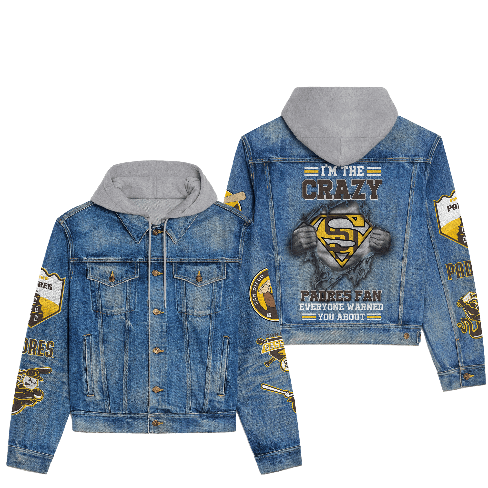 San Diego Padres Premium Hooded Denim Jacket