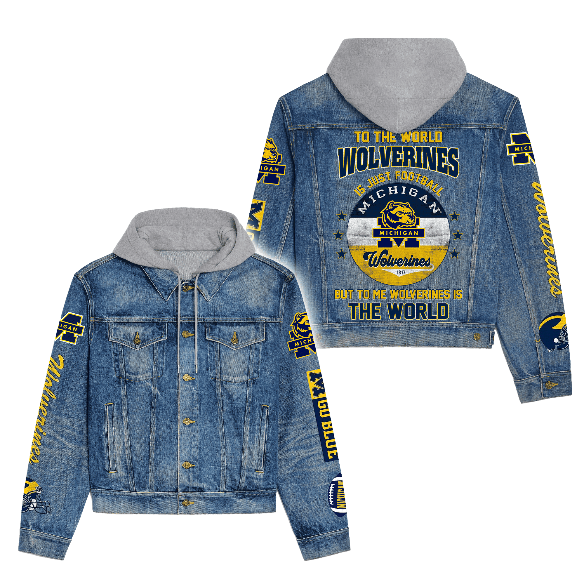 Michigan Wolverines Premium Fall Fashion Denim Jackets For Men Women Best Jacket 2025