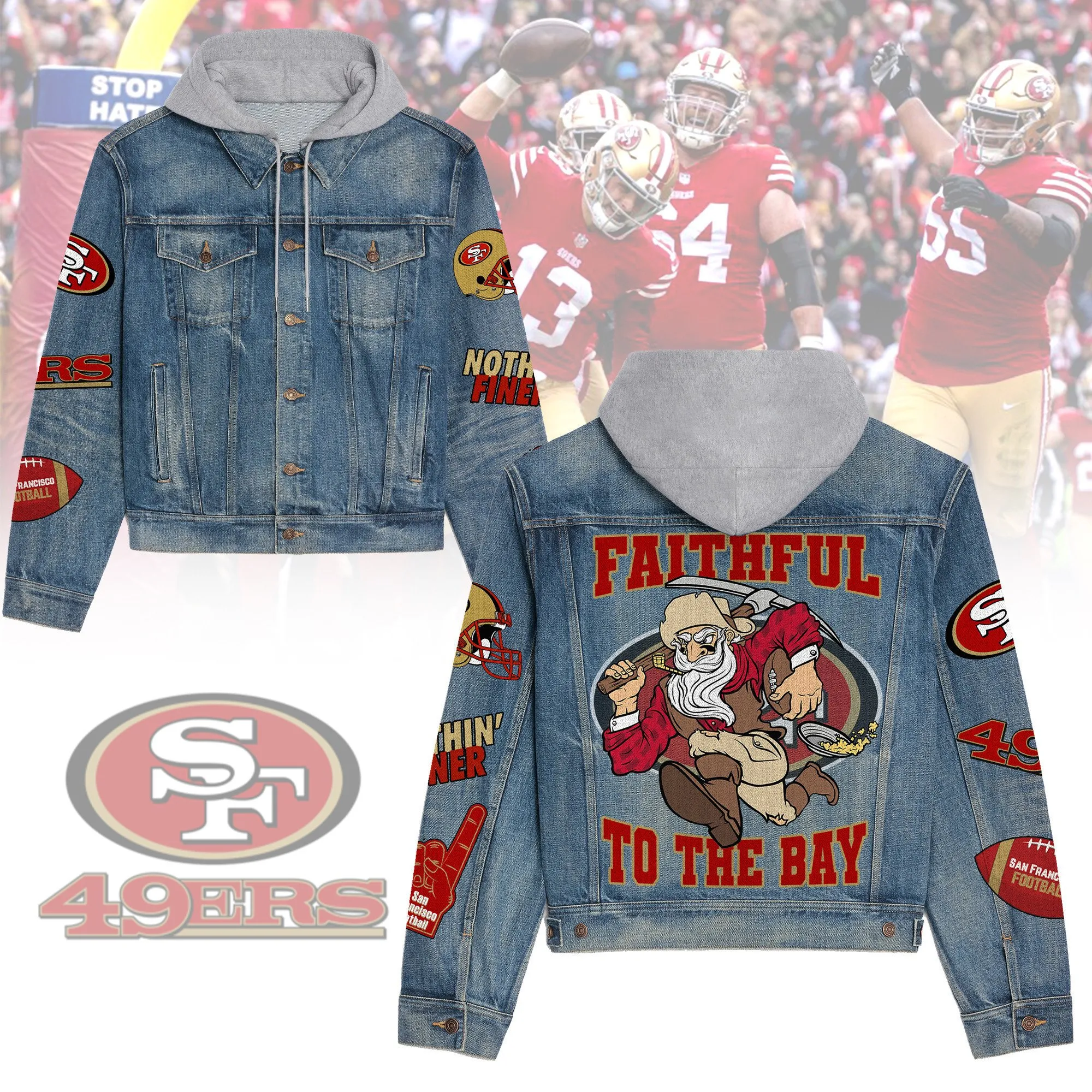 Best-Selling 49Ers Hooded Denim Jacket Limited Stock 2025