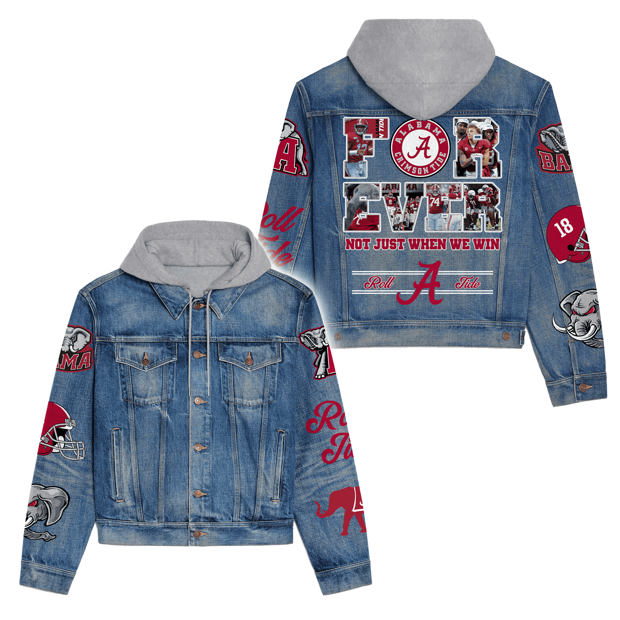 Alabama Crimson Tide Streetwear Denim Jacket  Trending Fall 2025