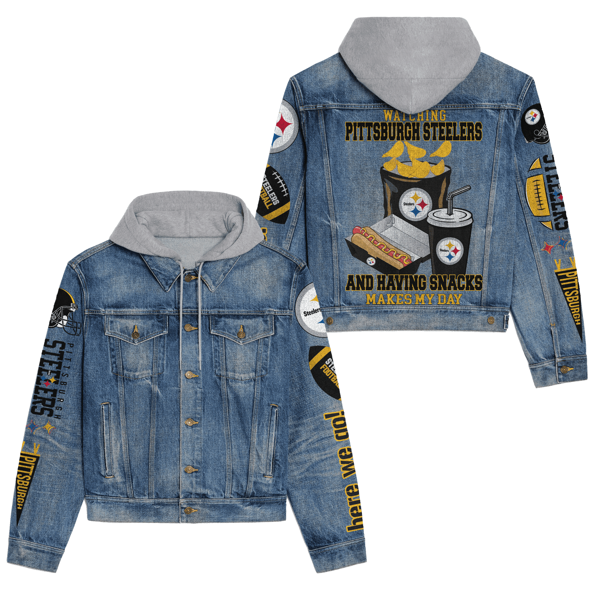 Pittsburgh Steelers Denim Jacket Nfl 2025 Streetwear