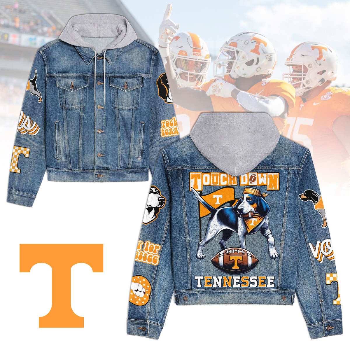 Tennessee Volunteer Premium Hooded Denim Jacket For Men Women Collection Fall And Winter 2025