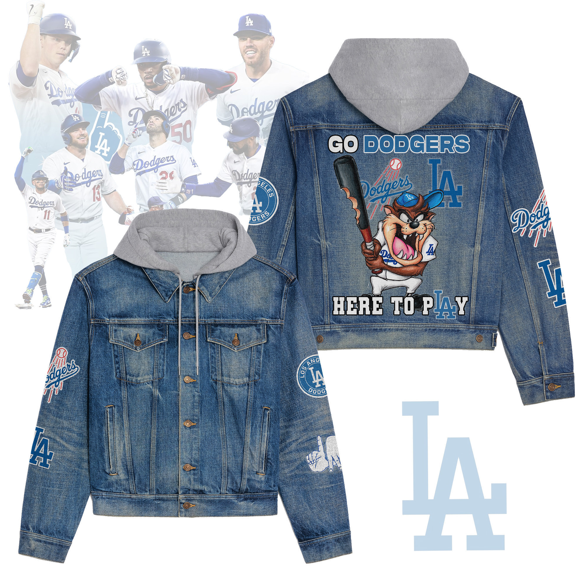 Los Angeles Dodgers Premium Fall Fashion Denim Jackets For Men Women