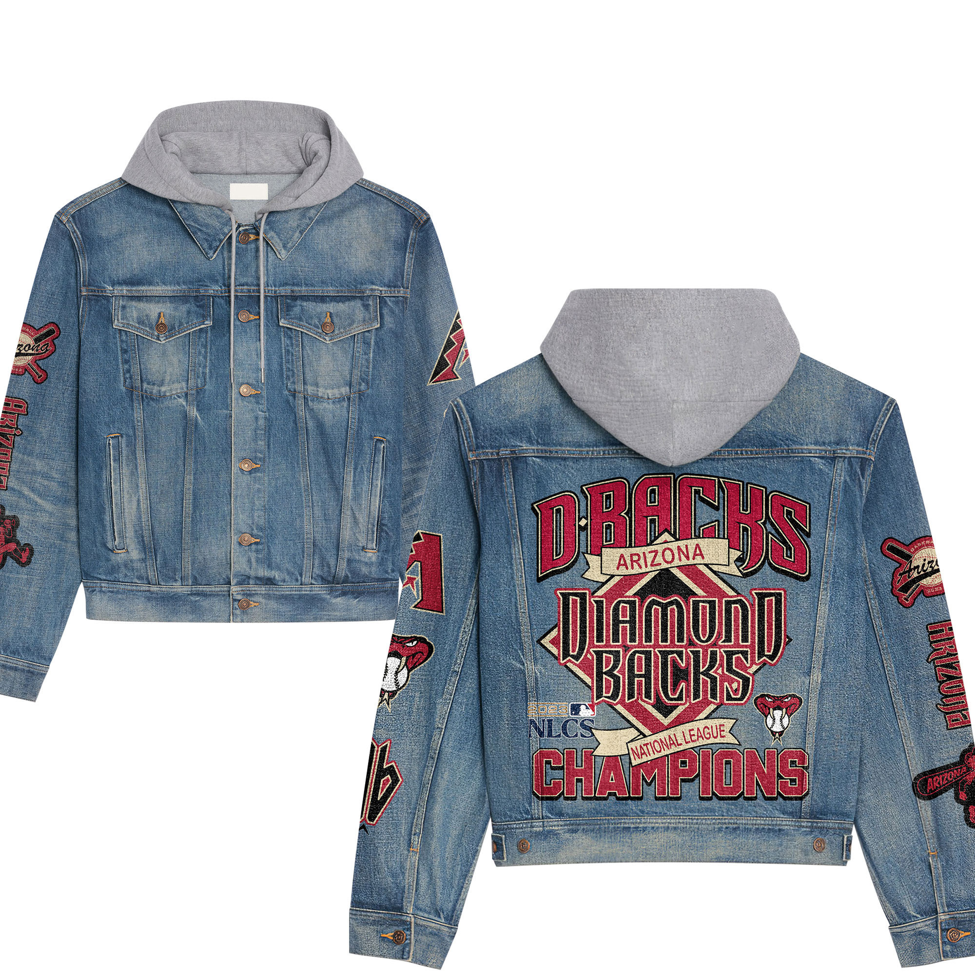 Arizona Diamondbacks Premium Back To School Hooded Denim Jackets 2025