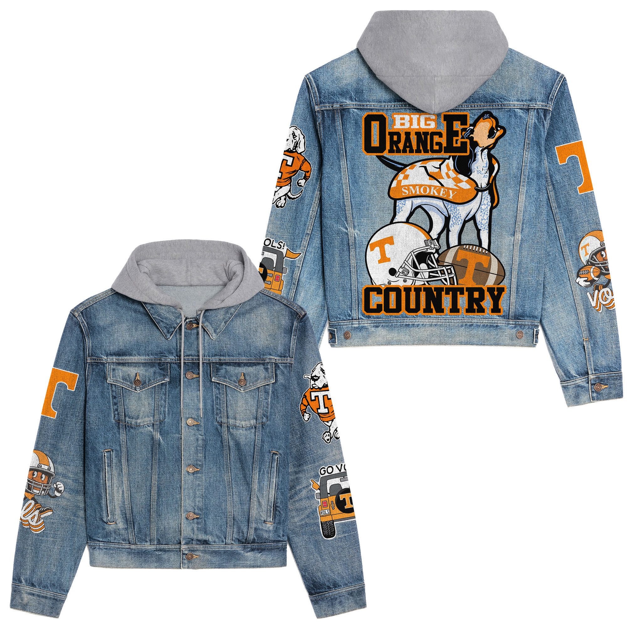 Tennessee Volunteer Premium Hooded Denim Jacket