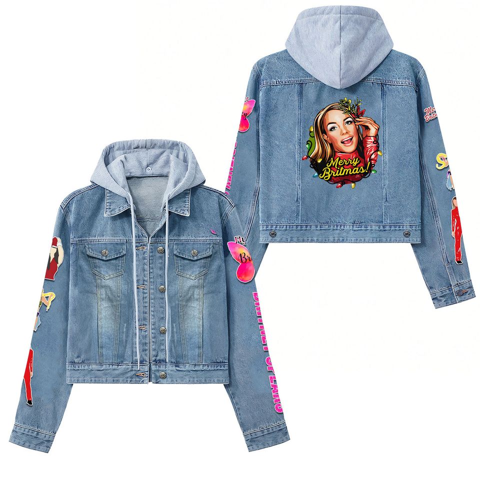 Merry Britmas Britney Spears Hooded Denim Jacket Best Fall Jackets 2025 For Men And Women