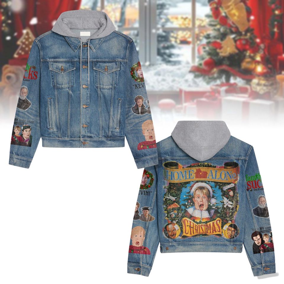 Home Alone Hooded Denim Jacket Fall Winter 2025 Fashion For Men Women Trendy Jackets 2025 For Men And Women