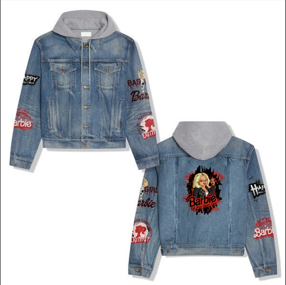 Barbie Chucky Girl Hooded Denim Jacket Best Fall Jackets 2025 For Men And Women