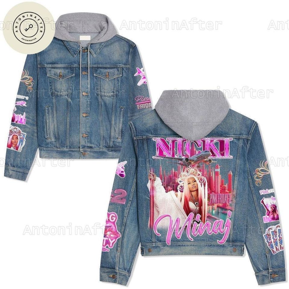 Nicki Minaj Hooded Denim Jacket Must Have Jackets For 2025 Autumn Wardrobe
