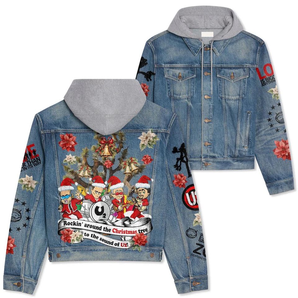 U2 Band Hooded Denim Jacket Cozy Denim Outerwear 2025 For Men Women 
