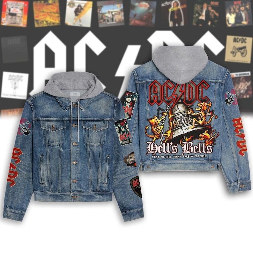 A.C.D.C Band 2D Hooded Denim Jacket Best Fall Jackets 2025 For Men And Women For Fans