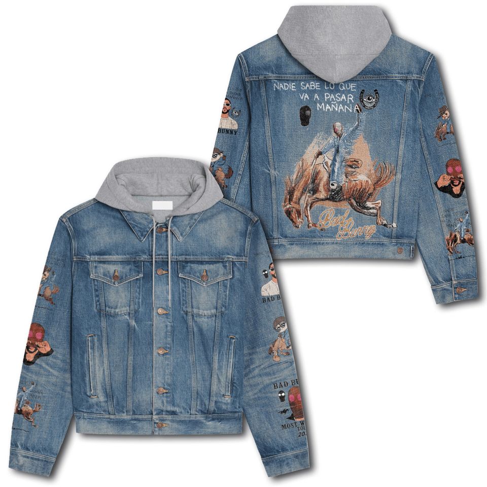 Bad Bunny Nadie Sabe Song 2 Hooded Denim Jacket Best Fall Jackets 2025 For Men And Women