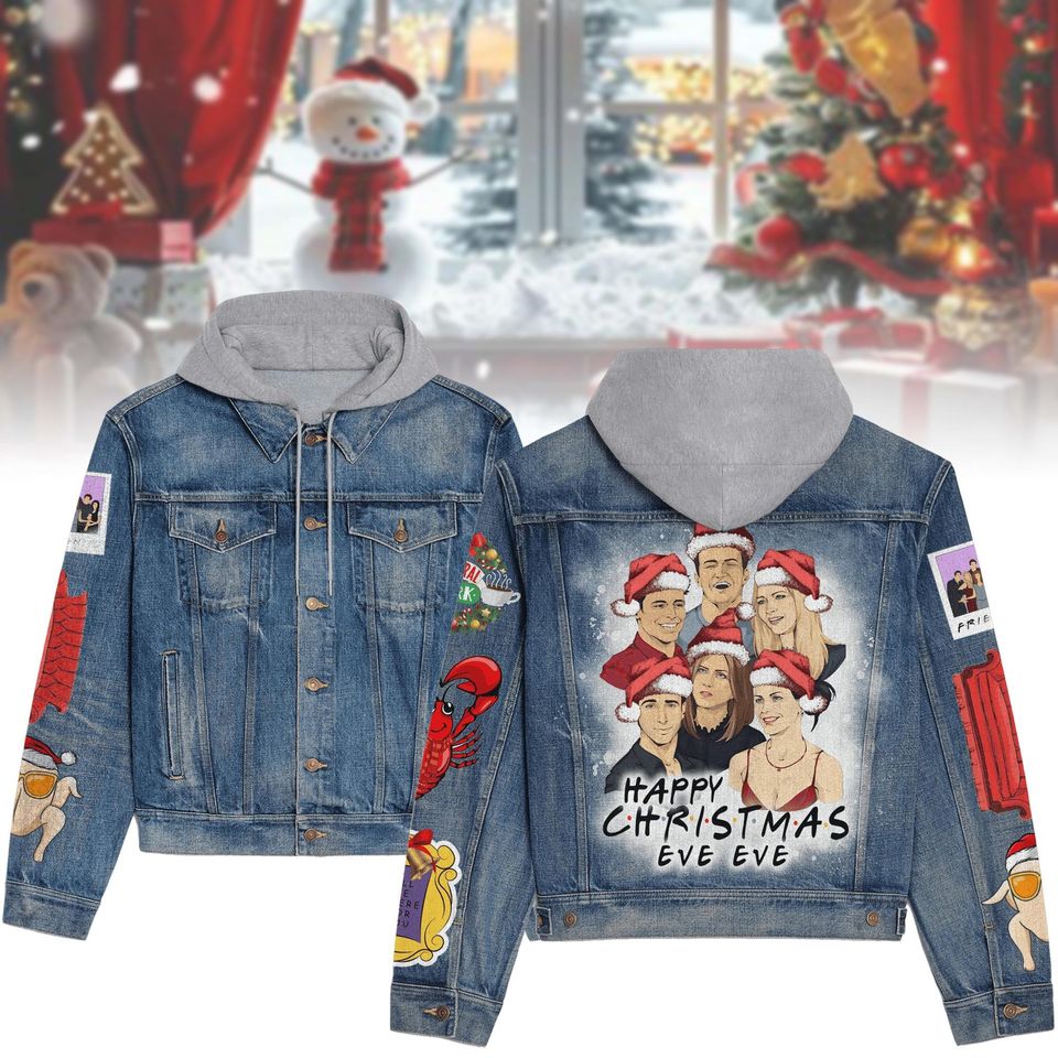 Friend Tv Show Hooded Denim Jacket Fall Winter 2025 Fashion For Men Women