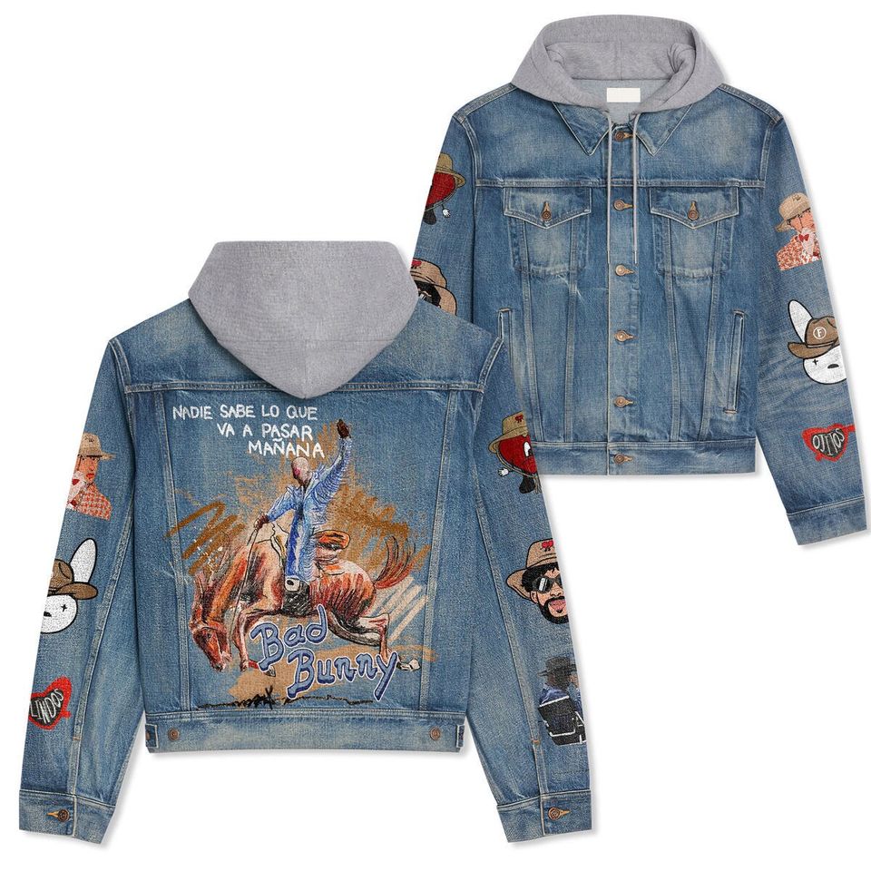 Bad Bunny Nadie Sabe Song 1 Hooded Denim Jacket Best Fall Jackets 2025 For Men And Women