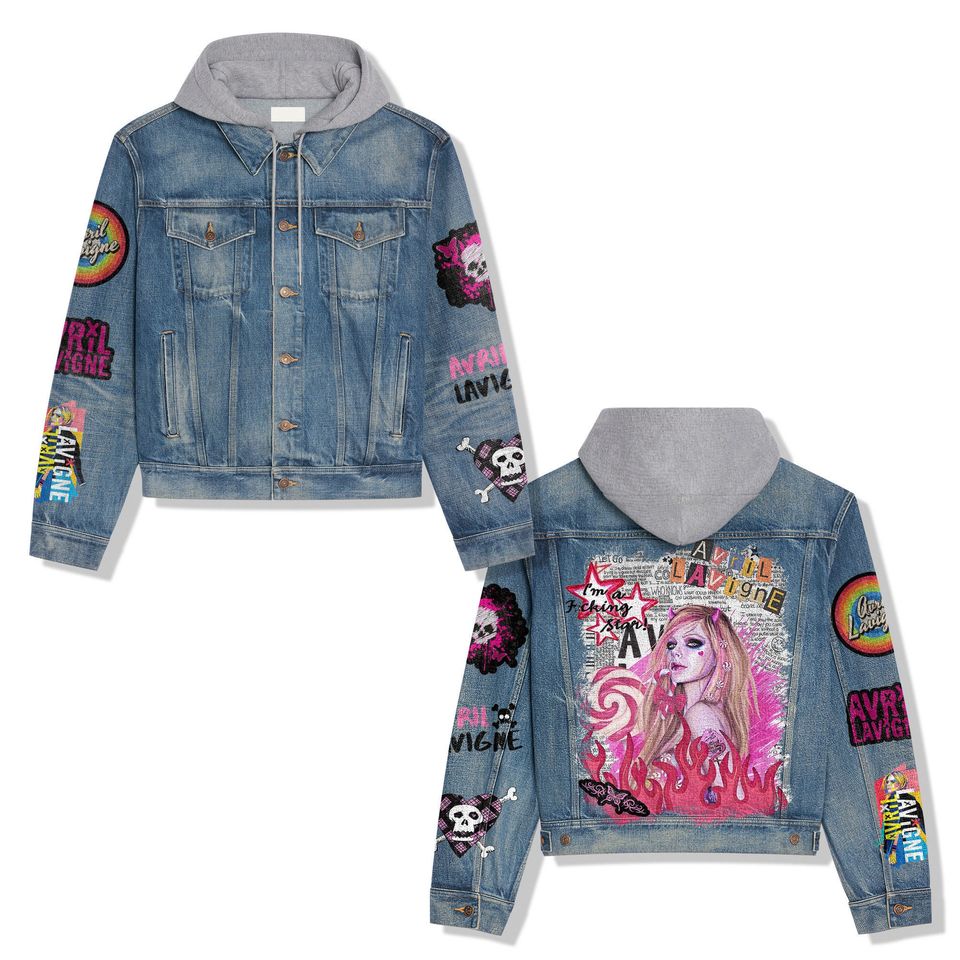 Avril Lavigne I'M A Fucking Star Hooded Denim Jacket Best Fall Jackets 2025 For Men And Women