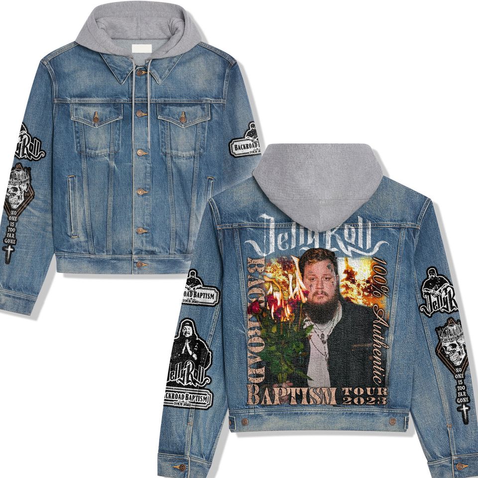 Jelly Roll Hooded Denim Jacket Fall Jackets 2025 For Men Women For Fans