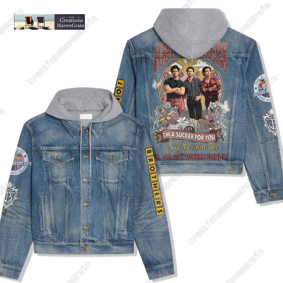Halloween Jonas Brothers Band Hooded Denim Jacket Cozy Jacket Outerwear 2025 For Men Women