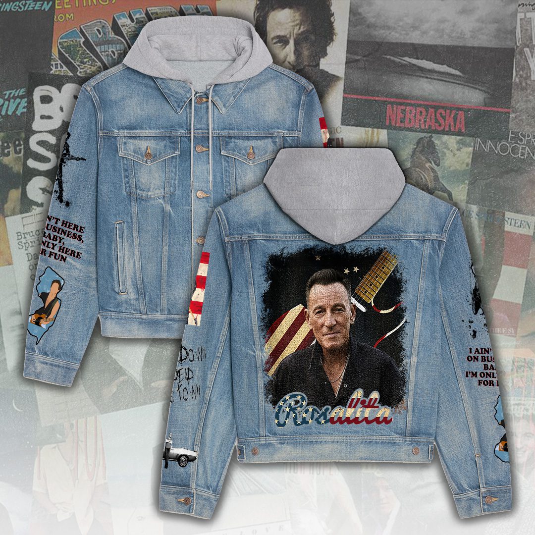 Bruce Springsteen Denim Hood Jacket Trendy Fall Jackets 2025 For Men And Women 
