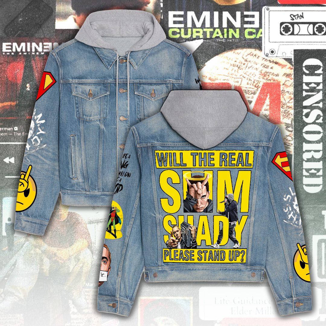 Eminem Denim Hood Jacket Trendy Fall Jackets 2025 For Men