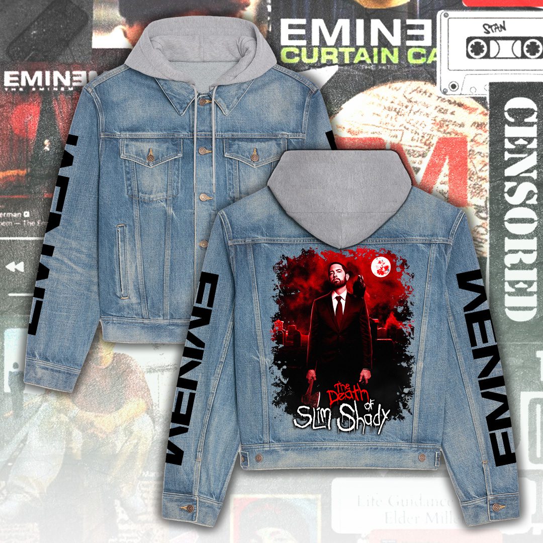 Eminem Denim Hood Jacket Trendy Fall Jackets 2025 For Women 