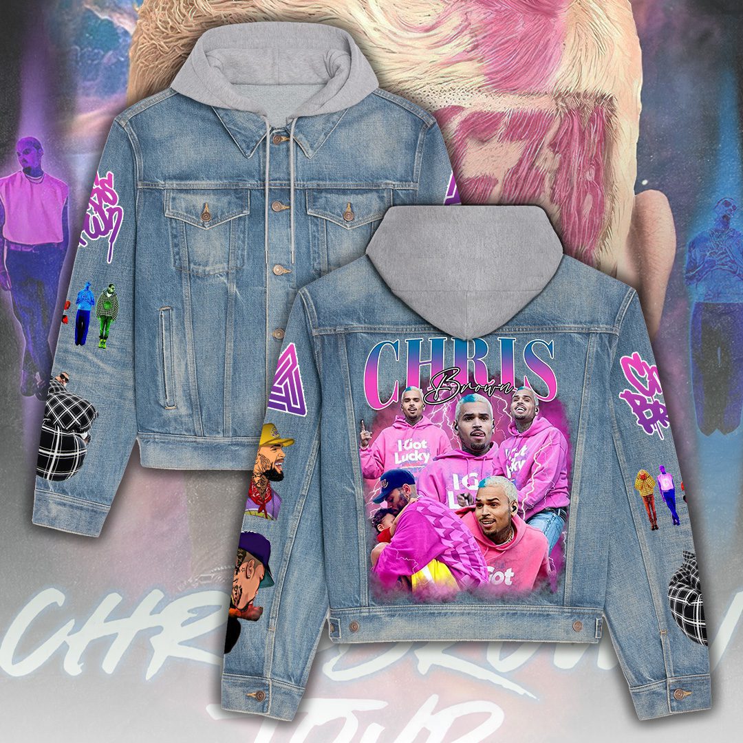 Chris Brown Denim Hood Jacket Trendy Fall Jackets 2025 For Men And Women 