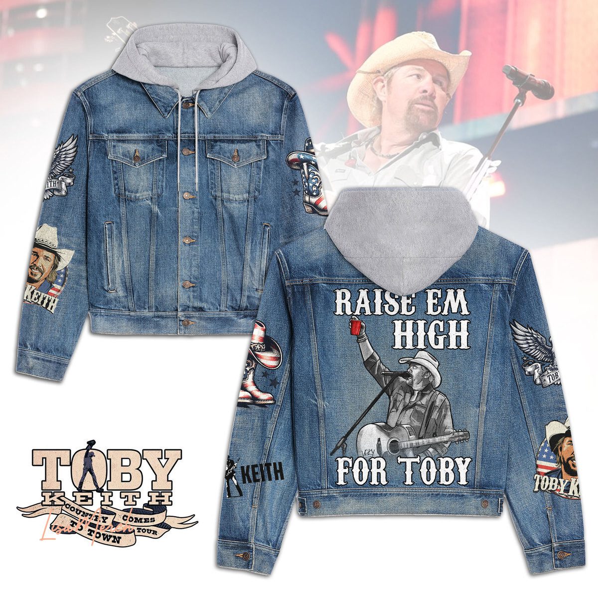 Toby Keith Hooded Denim Jacket Trendy Fall Jackets 2025 For Men And Women 