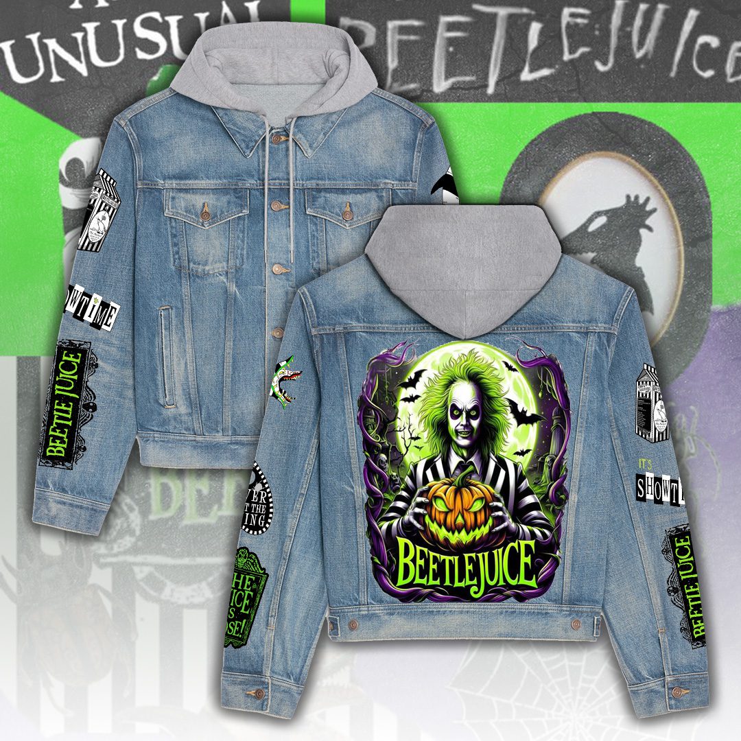 Beetlejuice Denim Hood Jacket Trendy Fall Jackets 2025 For Men And Women 