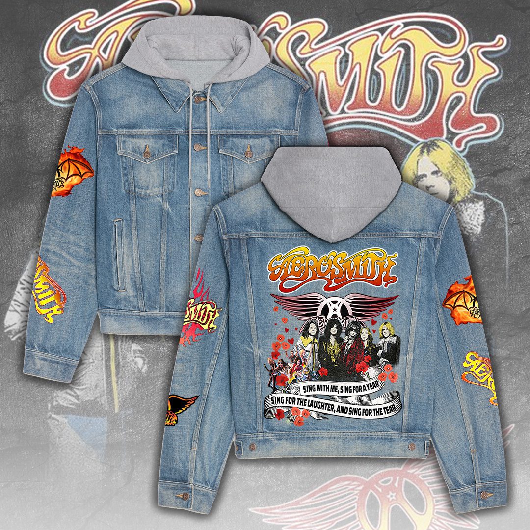Aerosmith Denim Hood Jacket Trendy Fall Jackets 2025 For Men And Women 