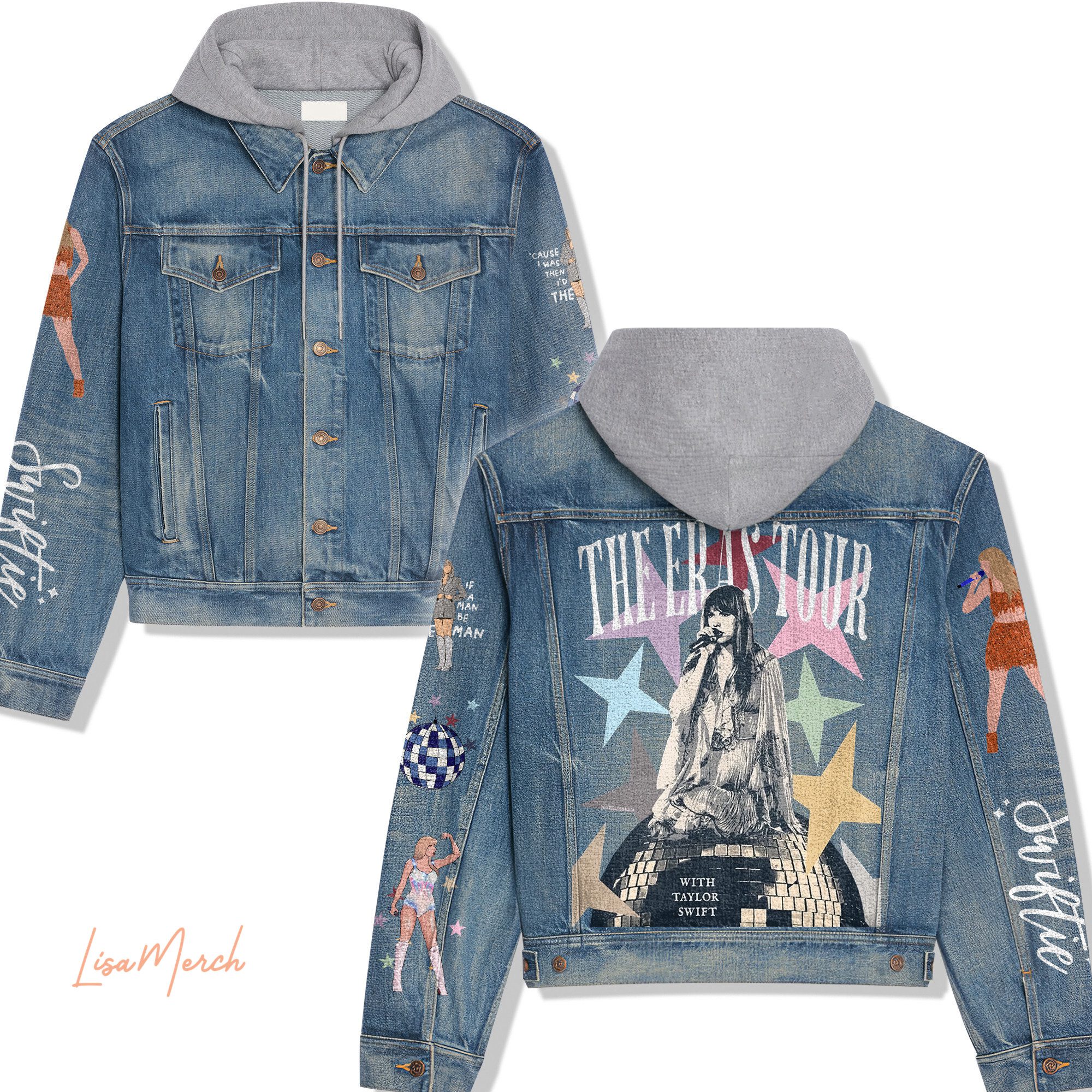 Taylor Swift Hooded Denim Jacket Trendy Fall Jackets 2025 For Women 