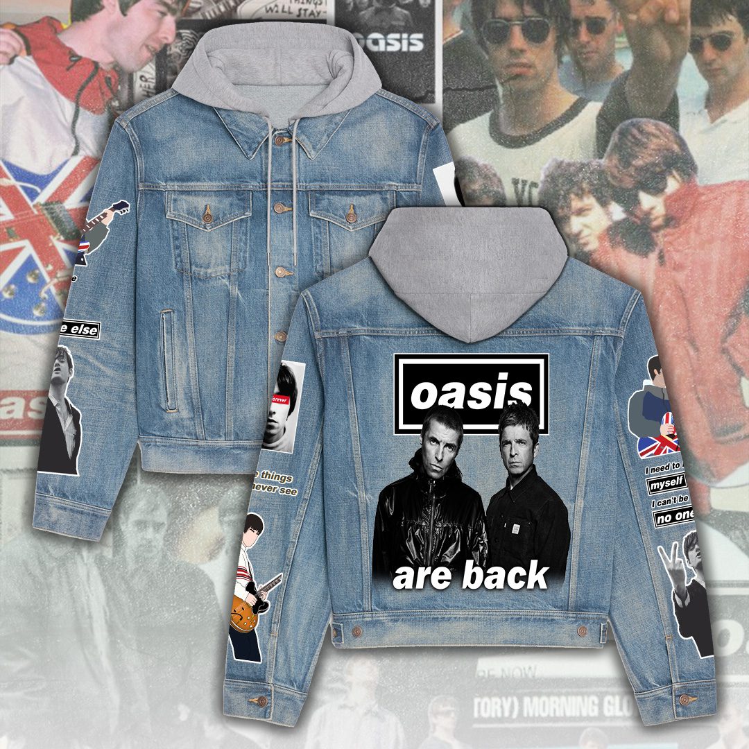 Oasis Band Denim Hood Jacket Trendy Fall Jackets 2025 For Men And Women 
