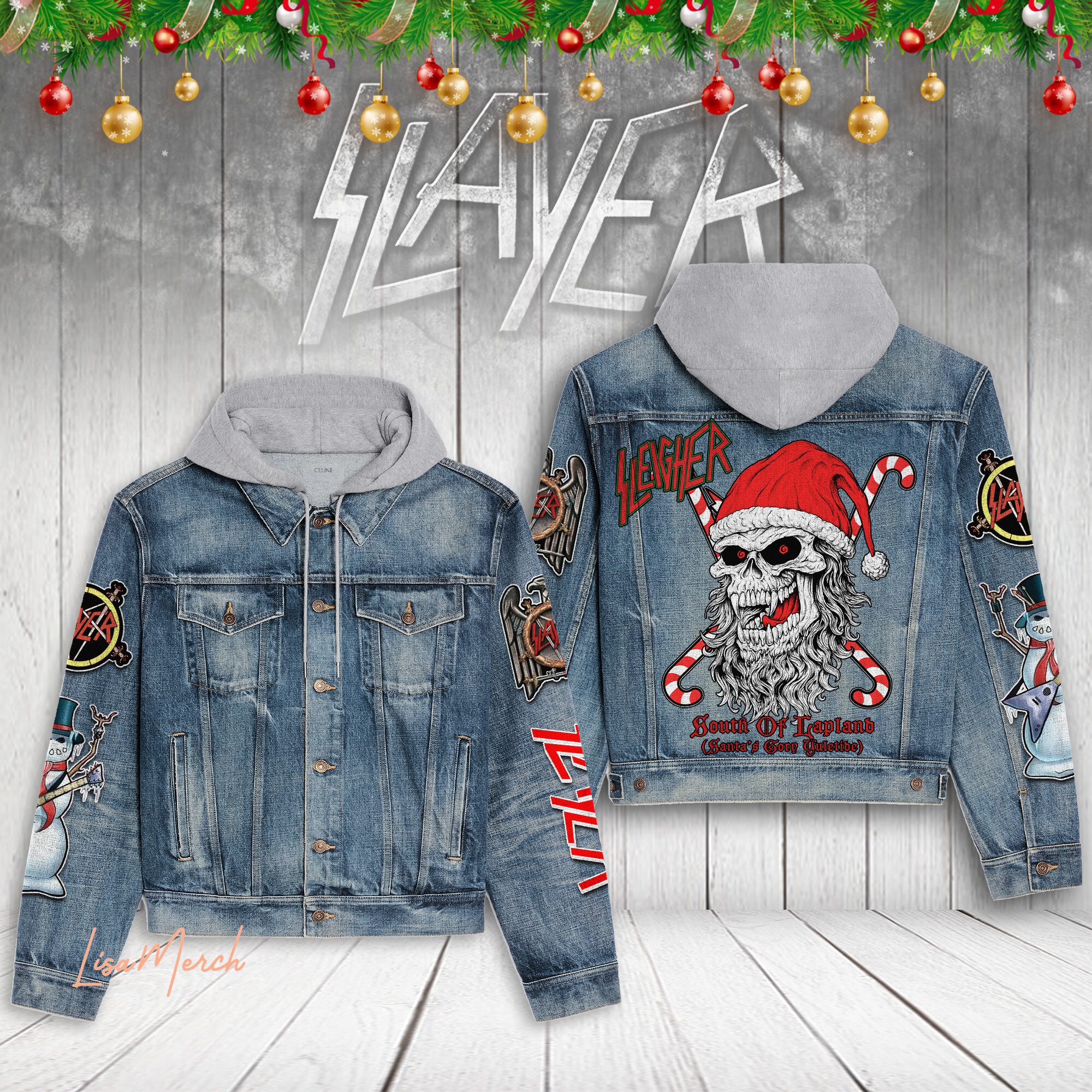 Slayer Hooded Denim Jacket Trendy Fall Jackets 2025 For Men And Women 