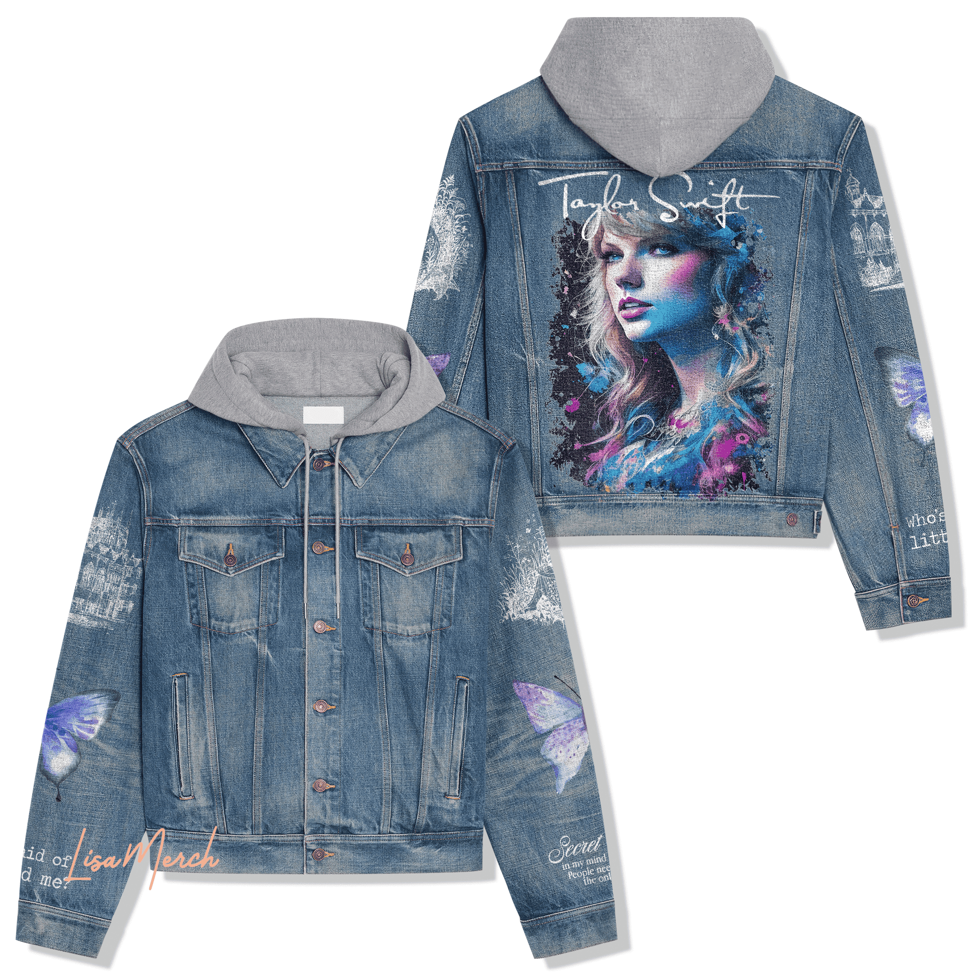 Taylor Swift Hooded Denim Jacket Trendy Fall Jackets 2025 For Fans