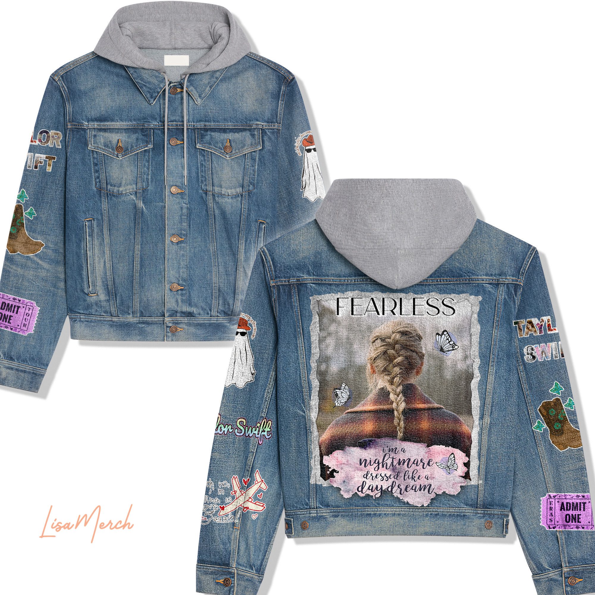 Taylor Swift Hooded Denim Jacket Trendy Fall Jackets 2025 For Men And Women 
