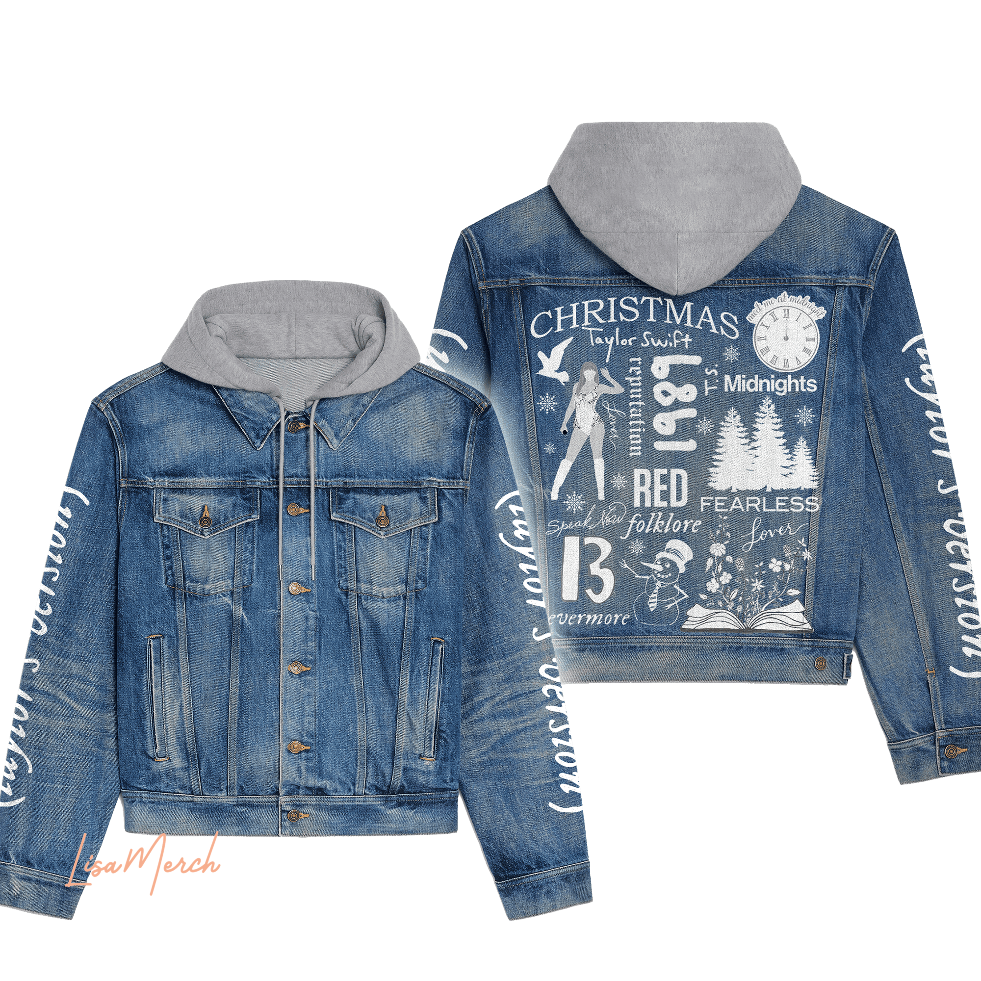 Taylor Swift Hooded Denim Jacket Trendy Fall Jackets 2025 For Fan