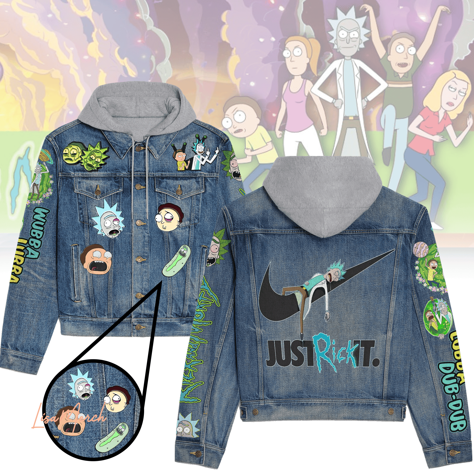 Rick And Morty Hooded Denim Jacket Trendy Fall Jackets 2025 For Men And Women 