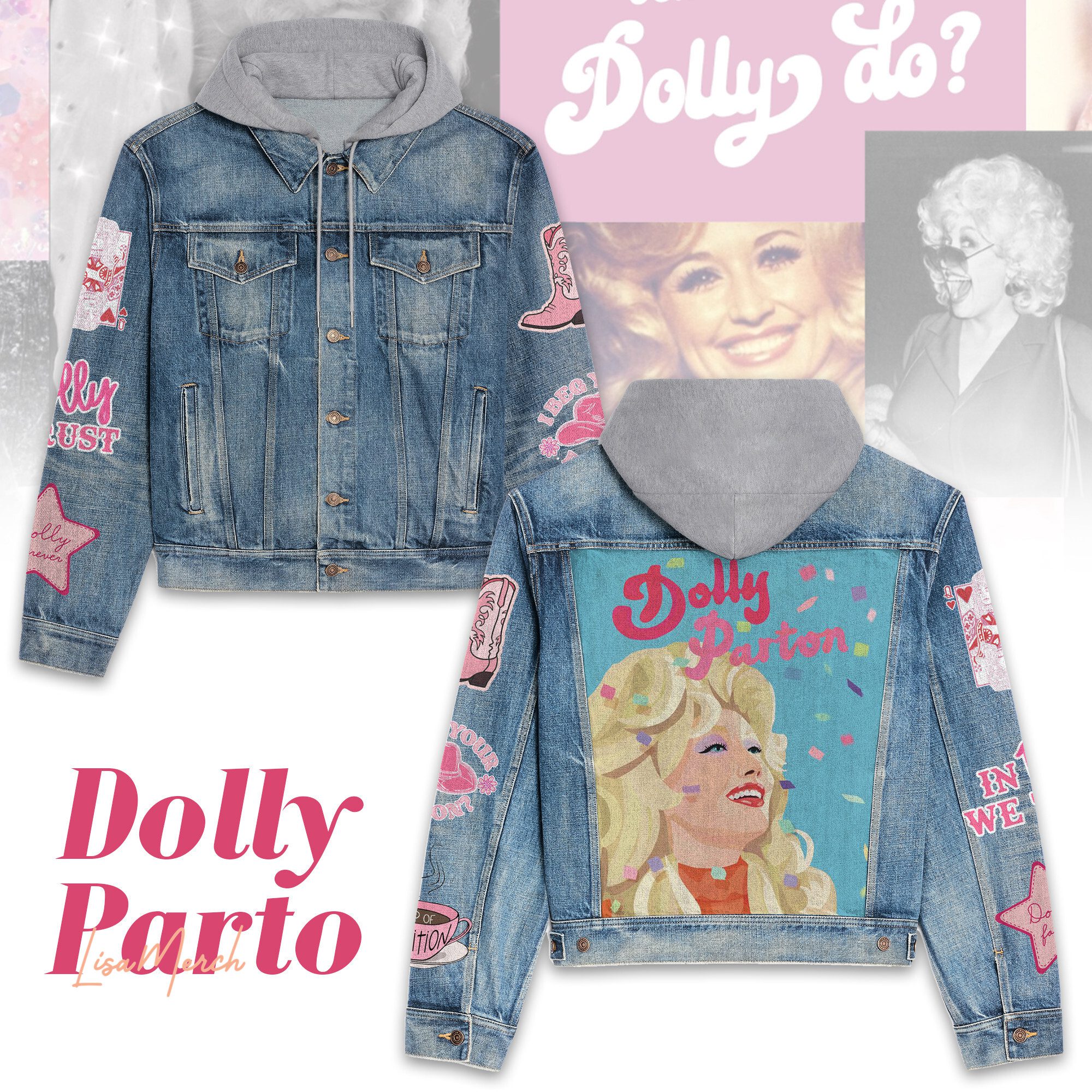 Dolly Parton Hooded Denim Jacket Trendy Fall Jackets 2025 For Men And Women Hot Item For Cold Weather 