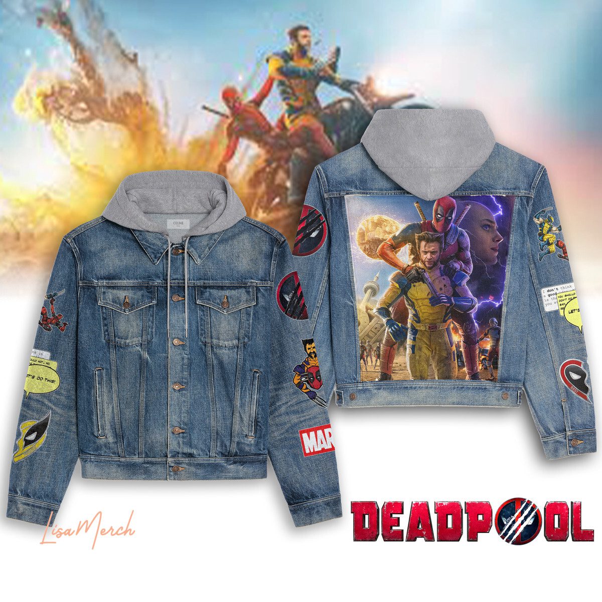 Deadpool & Wolverine Hooded Denim Jacket Trendy Fall Jackets 2025 For Men And Women 