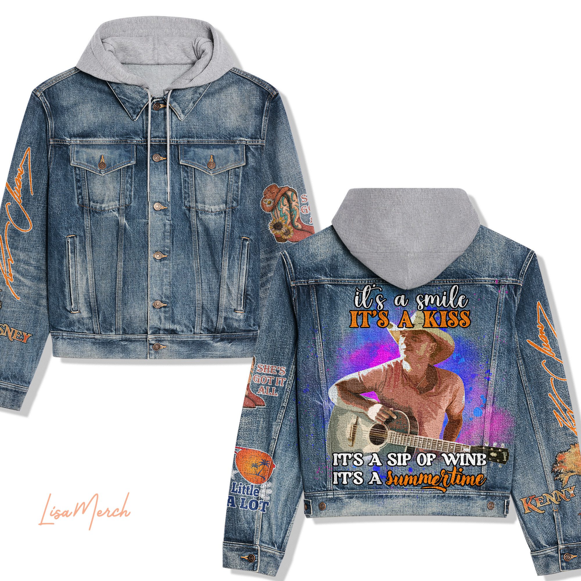 Kenny Chesney Hooded Denim Jacket Trendy Fall Jackets 2025 For Men And Women 