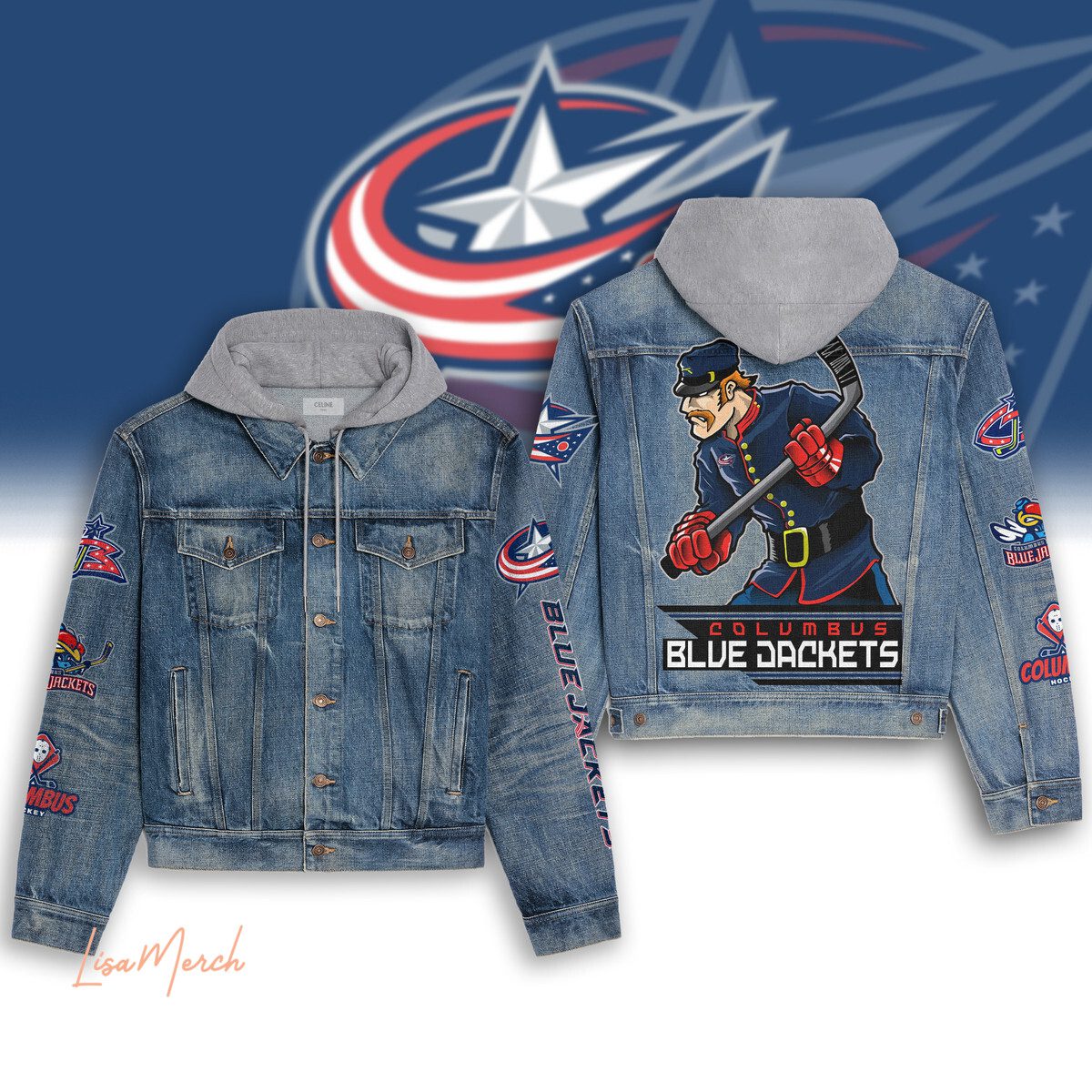 Columbus Blue Jacket Trendy Fall Jackets 2025 For Men And Womens Hooded Denim Jacket Trendy Fall Jackets 2025 For Men And Women 