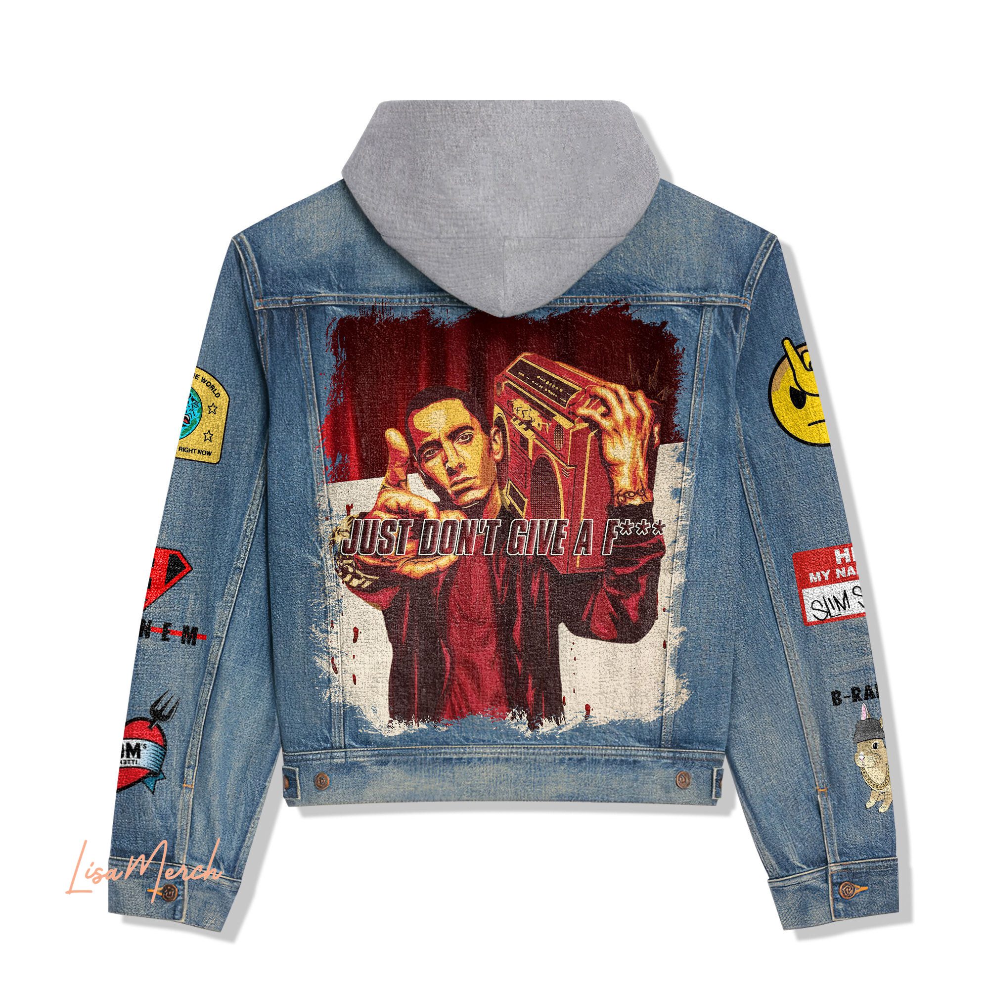 Eminem Hooded Denim Jacket Trendy Fall Jackets 2025 For Men