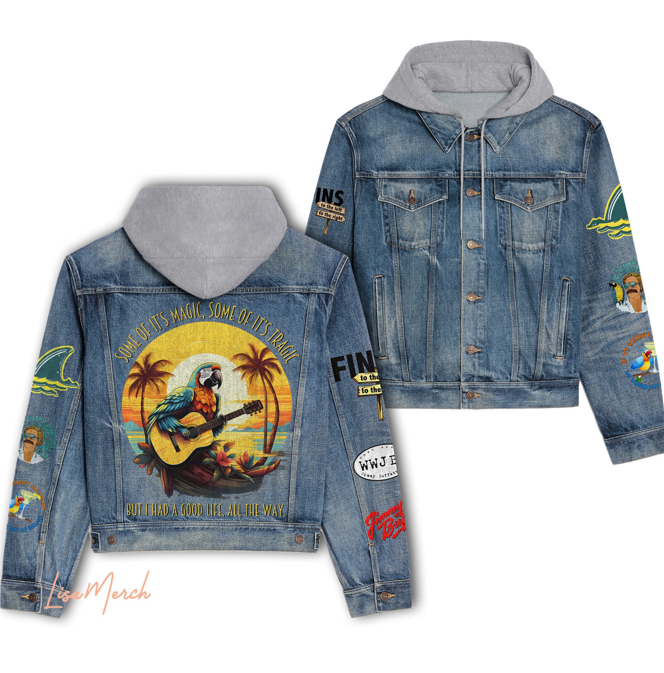 Jimmy Buffett Hooded Denim Jacket Trendy Fall Jackets 2025 For Men And Women 