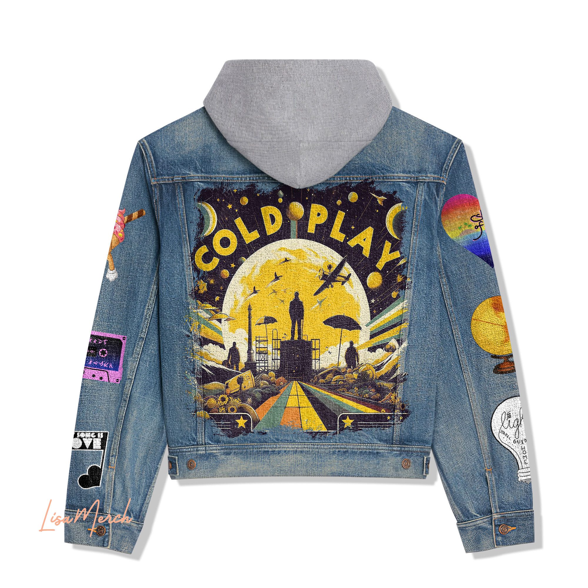 Coldplay Hooded Denim Jacket Trendy Fall Jackets 2025 For Men And Women 
